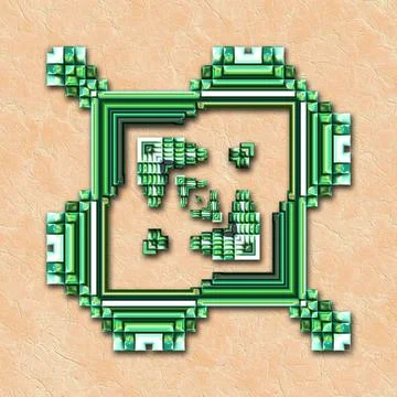 3D Render  glossy puffs creative artwork tile Stock Illustration