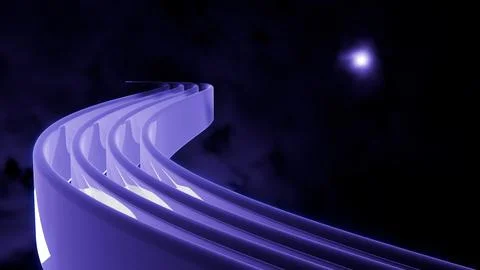 3d render of glossy ribbon like objects fading into dark distance 스톡 일러스트