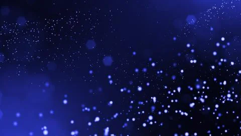 3d render of glow blue particles in air as science fiction of microcosm or macro Stock Illustration