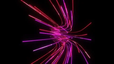 3D Render A glowing, dynamic composition featuring complex intertwining lin.. Stock Illustration