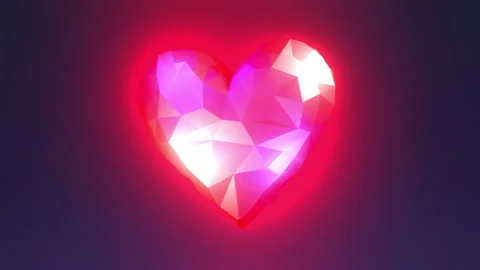3d render glowing heart low poly design Stock Footage 168605150
