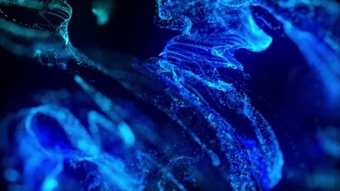 3d render glowing ink Electronic ink streams through space. Data waves 库存影片 348252301
