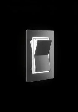3d render of a glowing light switch on black background イラスト素材