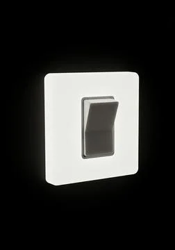 3d render of a glowing light switch on black background (3) イラスト素材