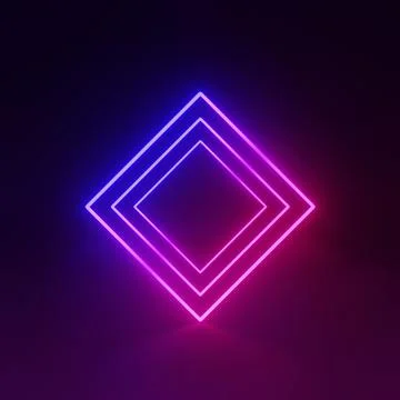 3d render, glowing lines, tunnel, neon lights, virtual reality, abstract back Stock Illustration