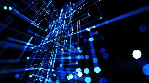 3d render. Glowing particles. Abstract background as technological concept with 스톡 일러스트