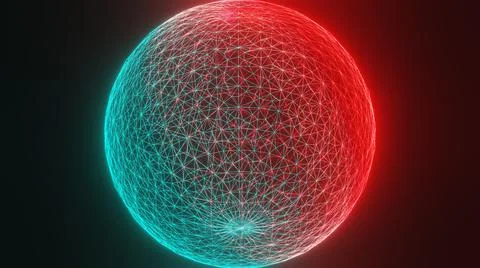 3d render glowing sphere network connections Stock Illustration