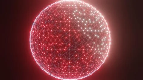 3d render glowing sphere network connections Stock Illustration