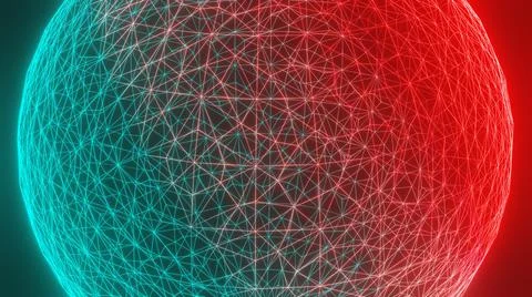3d render glowing sphere network connections Stock Illustration