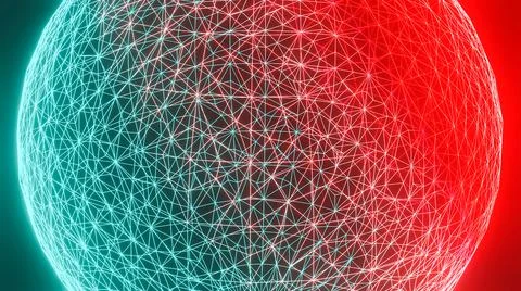 3d render glowing sphere network connections イラスト素材