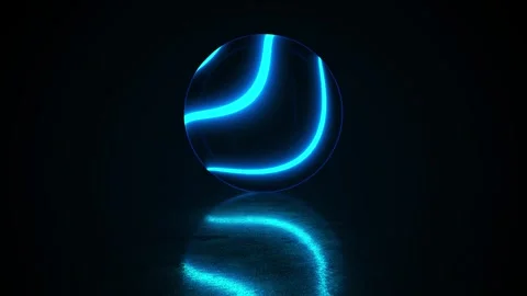 3d render, glowing sphere, ultraviolet neon light Video stock 268575192