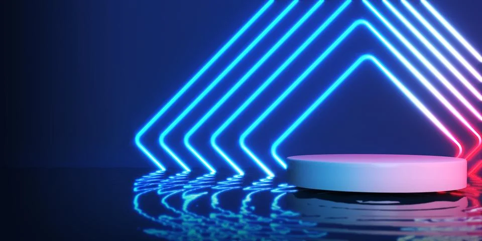 3D render glowing stage and reflection for premium product future technolog.. Stock-Illustration