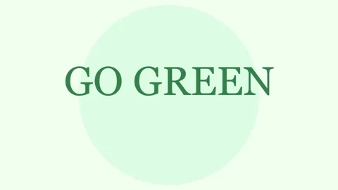 3D render of go green text creating eco friendly sustainability background Stock Footage 334940448
