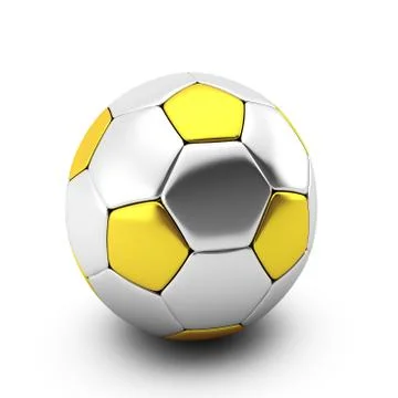 3d render of gold and silver soccer ball 스톡 일러스트