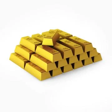 3d render of gold bars Stock Illustration