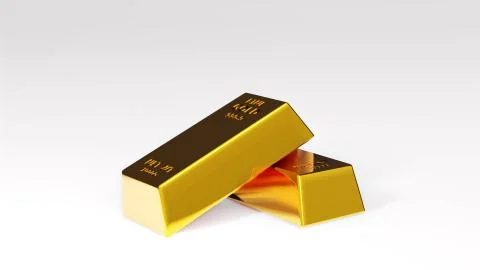 3d render of gold brick gold bar Financial concept, studio shots Ilustración de archivo