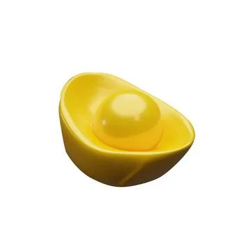 3d render gold Chinese ingot 3 Stock Illustration