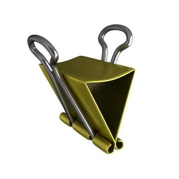 3d render of gold clamp on white Stock Illustration