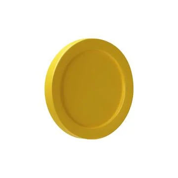 3D render gold coin side view Stock Illustration