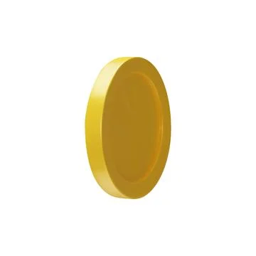 3D render gold coin side view Stock Illustration