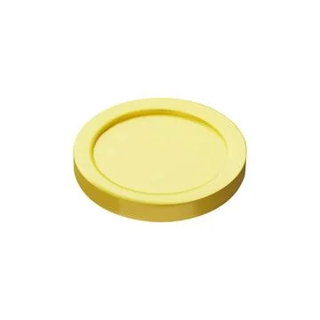 3D render gold coin side view Stock Illustration