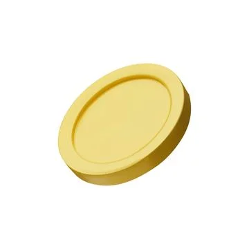3D render gold coin side view Stock Illustration