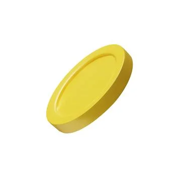 3D render gold coin side view Stock Illustration
