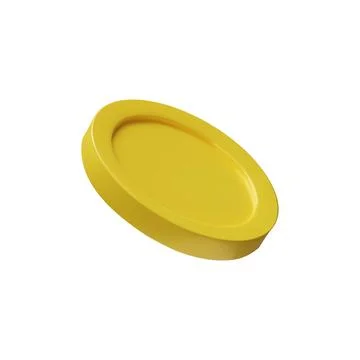 3D render gold coin side view right Stock Illustration