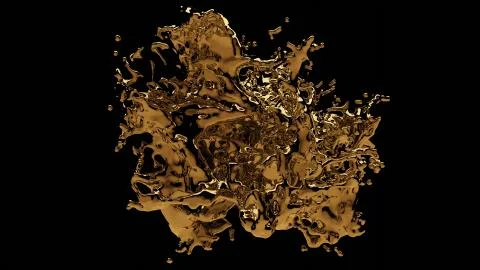 3D render, Gold liquids Splash, Abstract fluid background Illustrazione stock