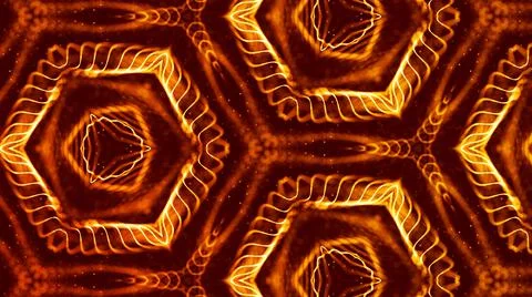 3d render. Gold motion design background with symmetrical pattern. Abstract sci Stock Illustration