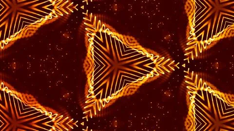 3d render. Gold motion design background with symmetrical pattern. Abstract sci Stock Illustration