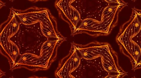 3d render. Gold motion design background with symmetrical pattern. Abstract sci 스톡 일러스트