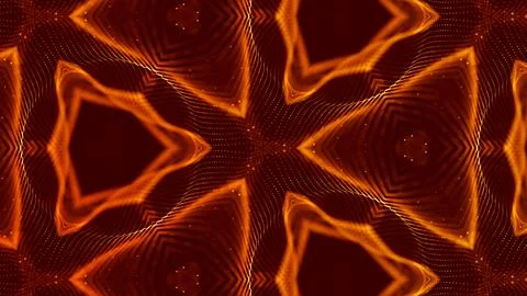 3d render. Gold motion design background with symmetrical pattern. Abstract sci 스톡 일러스트