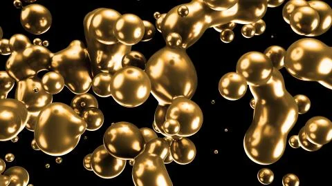 3d render gold Motion minimal art liquid background Stock Illustration