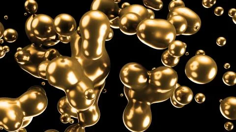 3d render gold Motion minimal art liquid background Stock Illustration