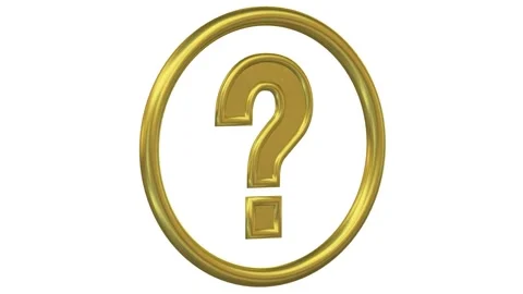 3d render. Gold question mark isolated on white background. 動画素材 155565383