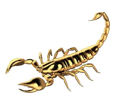 3d render of Gold Scorpion Stock Photos