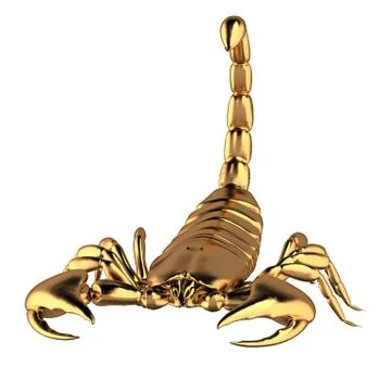 3d render of Gold Scorpion Stock Photos