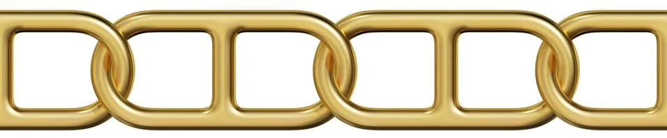 3d render. Gold seamless chain. 3D jewelry model. Stock Illustration