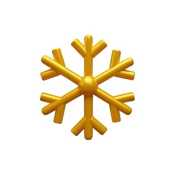 3d render gold snowflake Stock Illustration