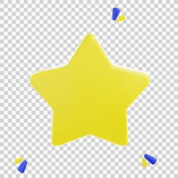 3D render gold star sparkle emoji. star Magic element. Stock Illustration