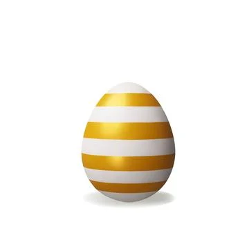 3d render gold striped easter egg Stock Illustration