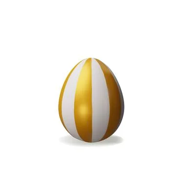 3d render gold striped-vertical easter egg Stock Illustration