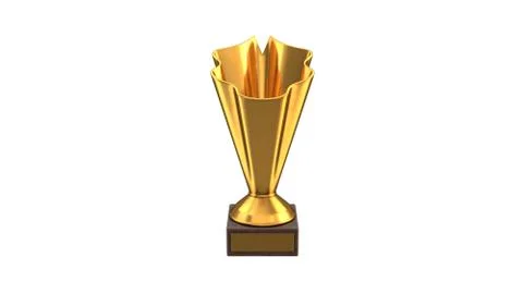 3D render of Gold Trophy Cup isolated on white Stock Illustration