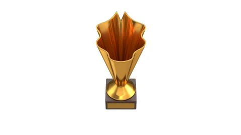 3D render of Gold Trophy Cup isolated on white Stock Illustration