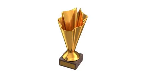 3D render of Gold Trophy Cup isolated on white Stock Illustration