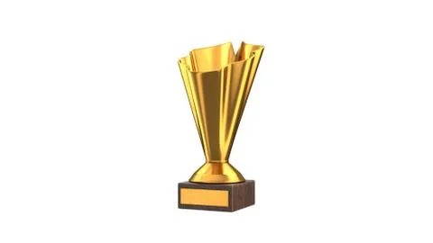 3D render of Gold Trophy Cup isolated on white Stock Illustration