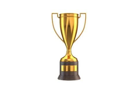 3D render of Gold Trophy Cup isolated on white. Stock Illustration