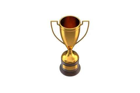 3D render of Gold Trophy Cup isolated on white. Stock Illustration