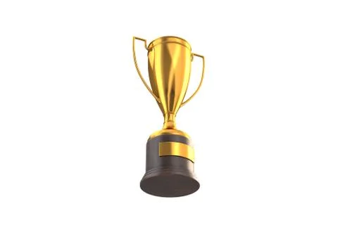 3D render of Gold Trophy Cup isolated on white. Stock Illustration